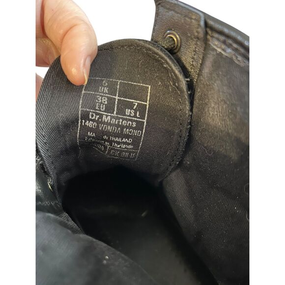 Dr Martens Women's 1460 Vonda Mono Boot Size 38 (7US) Black Embroidered Flowers - Picture 6 of 8